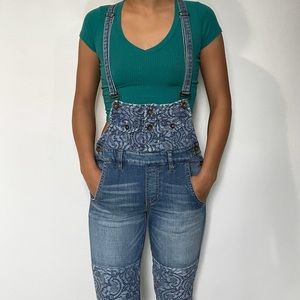 Guess Laced Denim Overall Size 24